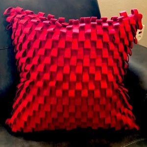 Crate & Barrel Felted Wool 18” Square Throw Pillows (Set of 2) - Red
